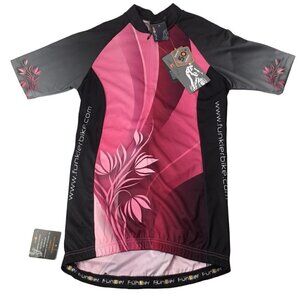 Funkier Cycling Jersey Top NWT Women's Size S UPF 50 1/2 Zip Short Sleeve J386